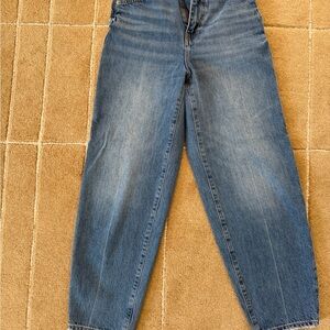 Frame Denim Blue Cropped Straight Jeans